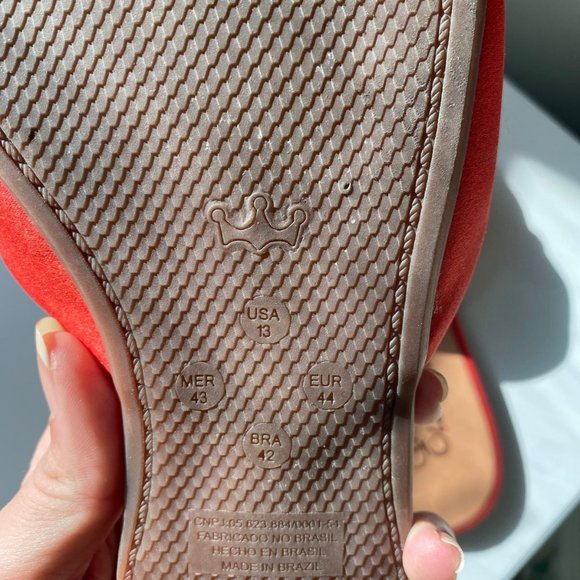 Red silk satin embellished slides in 12 - Picture 4 of 4